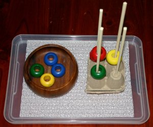 4 colour wood bead chopstick sort