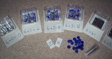 4 times table multipication jewel cont