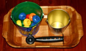 coloured bead scoop transfer