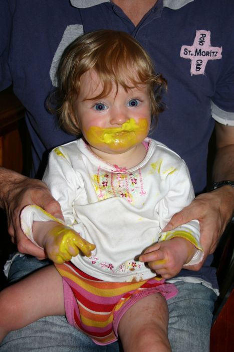 Hosing her off outside, hanging upside down by the toe... tempting!